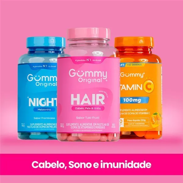 Kit 3 Gummy Original Night + Hair + Vitamina C