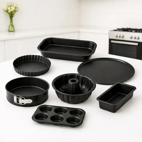 Conjunto Multi Formas 3, 5 ou 7 Peças – Antiaderente Para Assar Bolos, Pães, Tortas e Pizza