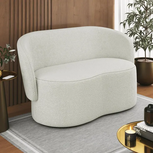 Sofá Namoradeira 2 Lugares Orgânico Bouclê Luxo – Balaqui