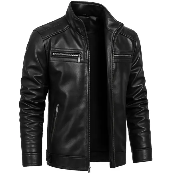 Jaqueta De Couro Masculina Casaco Blusa De Frio Corta Vento Impermeavel