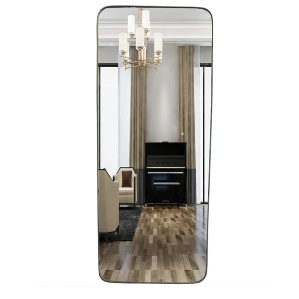 Espelho Retangular Moldura Em Alumínio 170cm x 70cm Grande Corpo Inteiro