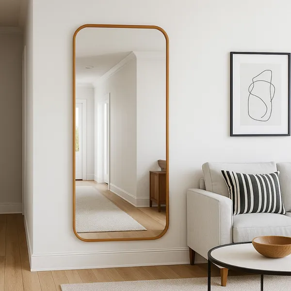 Espelho Orgânico Retangular 53x110cm Grande Moderno Decorativo Para Parede Sala Quarto Banheiro