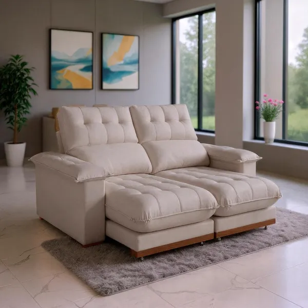 Sofá 2 Lugares 2,00m Retrátil e Reclinável Milano Bom Pastor