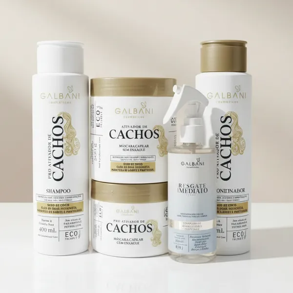 Kit Ativador de Cachos com Manteiga de Karitê + Uso Obrigatório Protetor Térmico 5 Produtos