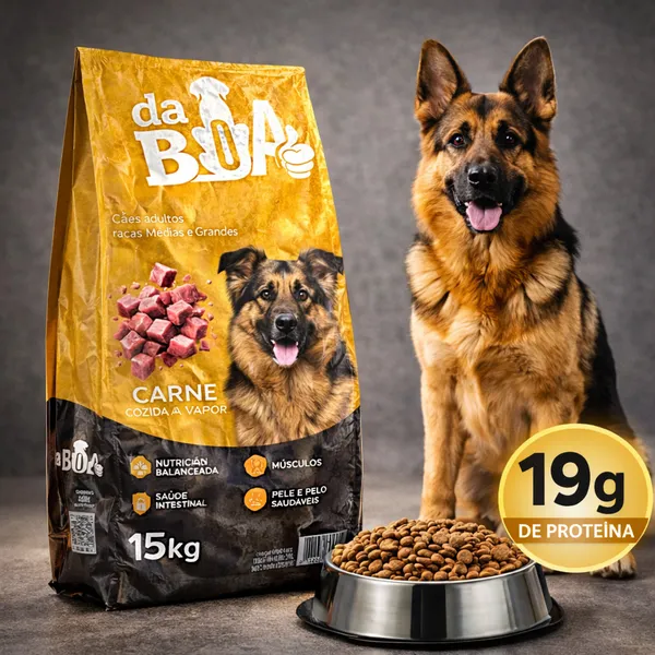 Ração Para Cachorro Carne 15kg Para Cães Adultos Sabor Carne Alta Aceitação