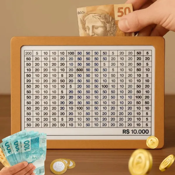 Cofre Desafio 10mil/5mil/1mil - Caixa Dinheiro De Madeira - Método Japonês - Escolha seu Objetivo!