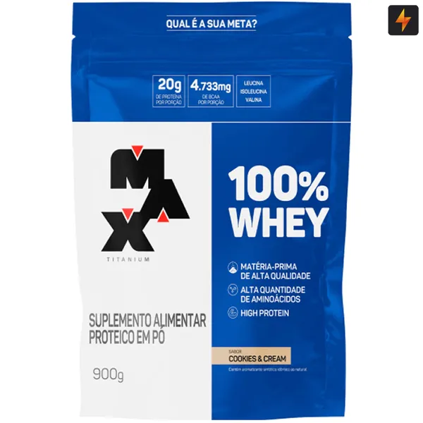 Whey 100% Max Titanium 900g Original com nota fiscal