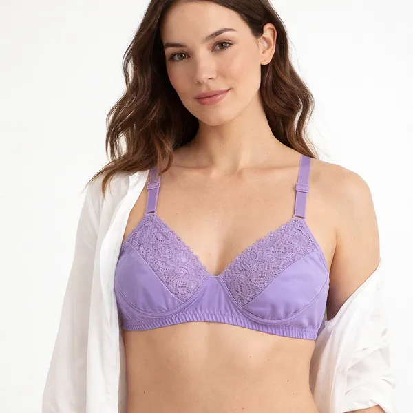 kit 2 Sutiãs Sustentação Reforçada Sem Bojo Com Renda