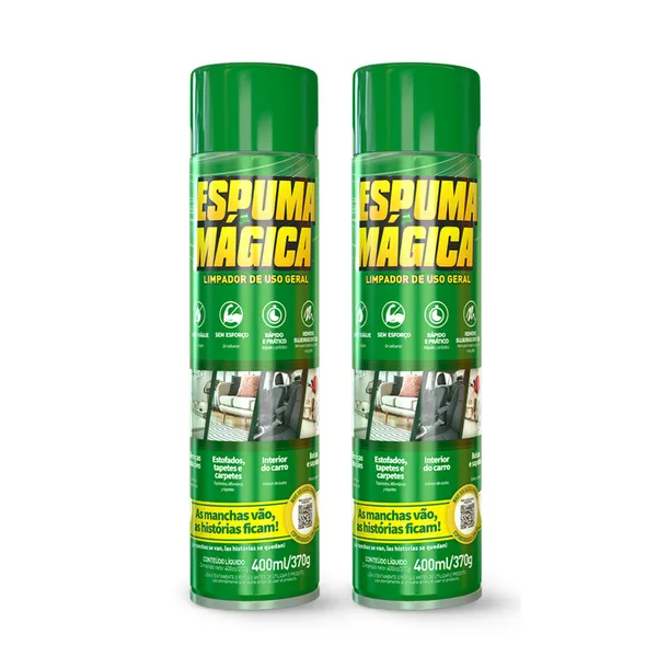 Kit 2 Espuma Mágica Limpeza Doméstica Fácil Aplicação Proauto 400ml