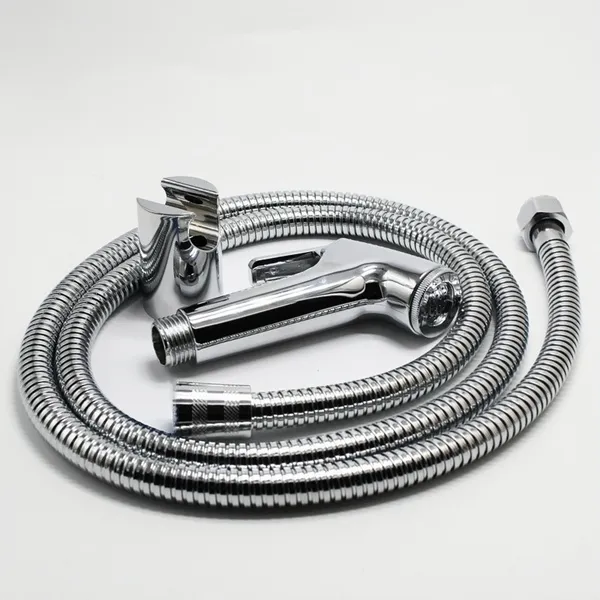 Ducha Higiênica Para Banheiro Completa Luxo Metal Inox 1,2m Chuveirinho Privada