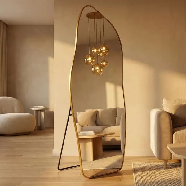 Espelho Lopazzi Orgânico Flame Corpo Inteiro com Suporte de Chão 170X70cm Pinterest Quarto Sala Loja