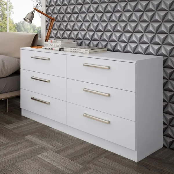 Cômoda Madesa Laura​ com 6 Gavetas - Branco
