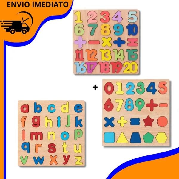 Brinquedo Educativo Premium – Alfabeto, Números e Formas Geométricas para Crianças