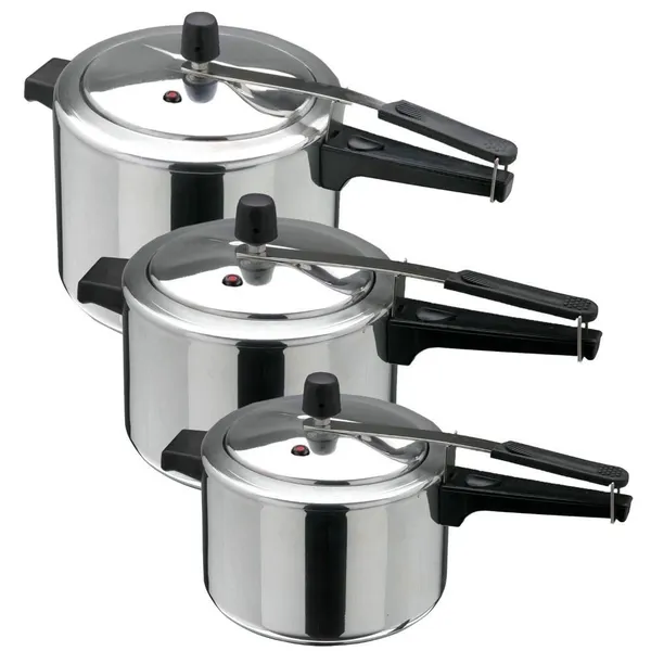 KIT 3 PANELAS PRESSÃO ( 3 LITROS 4,5 LITROS E 7 LITROS ) POLIDA ALUMINIO ALUSOL+ APROVADA PELO INMETRO+ ENVIO RAPIDO