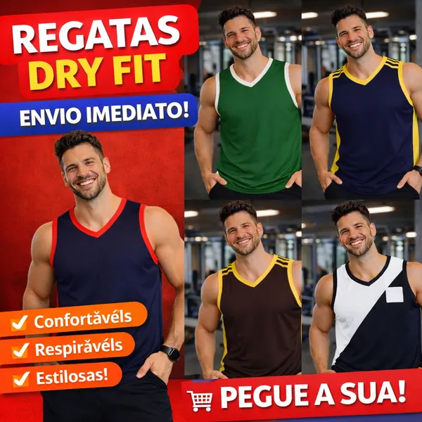 Blusa Regata Adulto Maculina Dry Fit Leve E Fresca Ideal Para O Verão