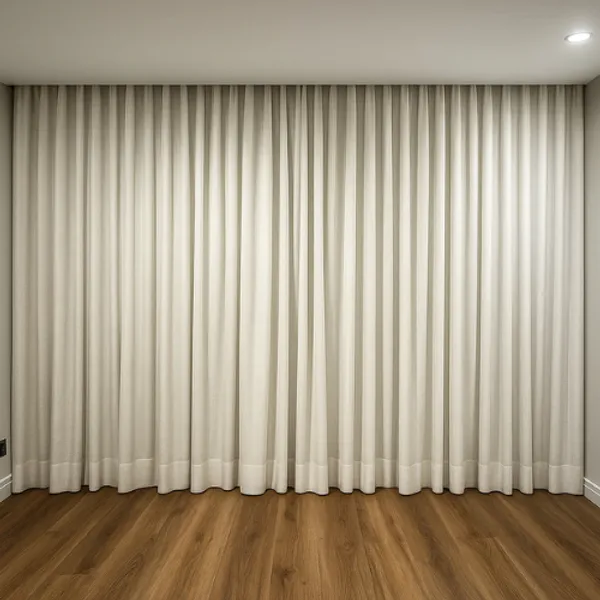 Cortina Trilho Suíço Duplo Voil Linho + Forro Blackout 6,00 x 2,30/2,40/2,50/2,60/2,70/2,80 Alto Padrão