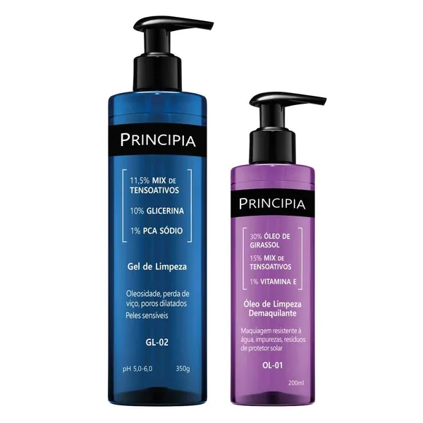 Principia Kit Limpeza Profunda Todos os tipos de pele Gel de limpeza GL-02 + Oleo de Limpeza OL-01