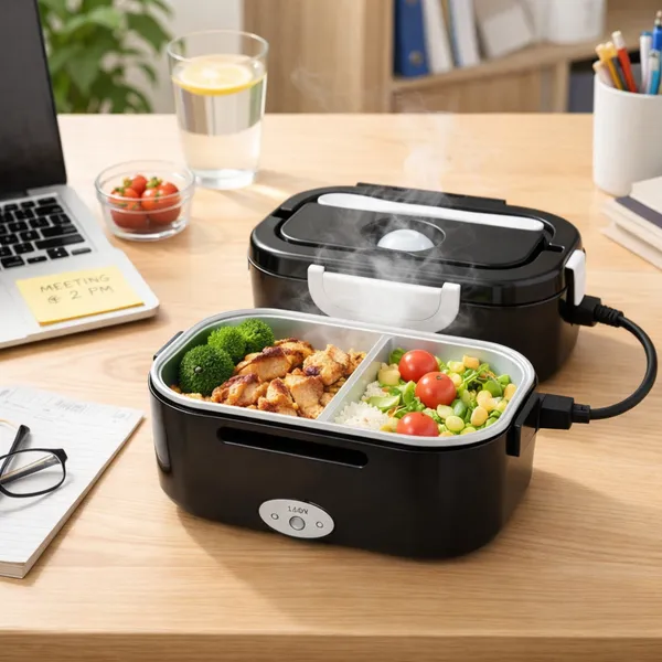 Marmita Elétrica Portátil Aquece Comida Com Divisórias Bivolt