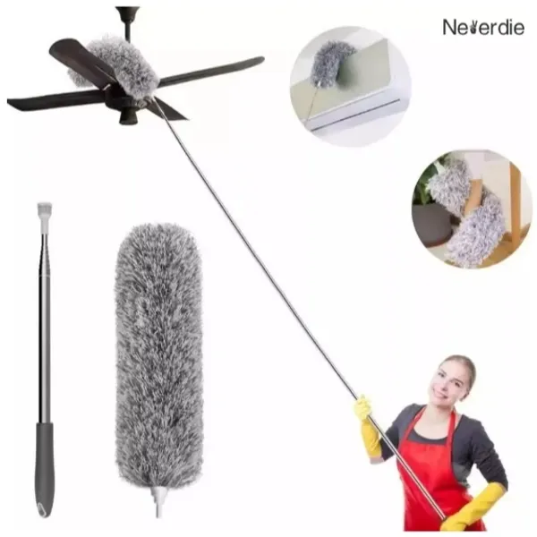 Espanador de Pó Para Limpeza em Microfibra Com Cabo Extensor 2.8m