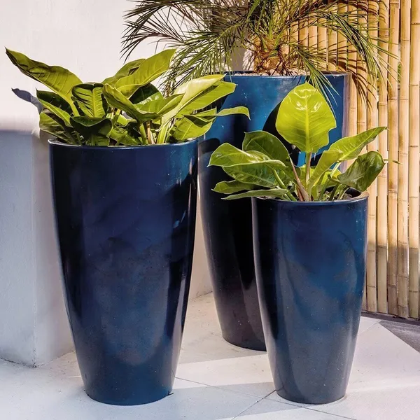 Vaso De Planta Grande Cone Brilhante Luxo Decorativo Escolha a Cor e Tamanho Desejado