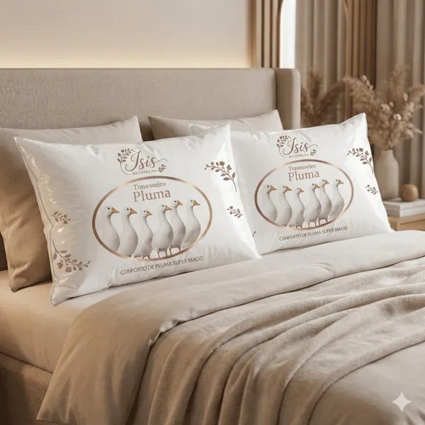 Kit 2 Travesseiros Toque De Pluma 50x70 Extra Macio 100%
