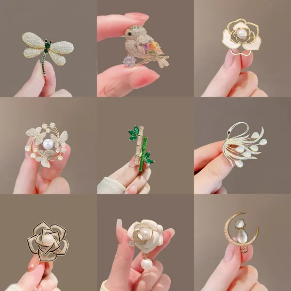 Broche/40 Estilos de Lenço de Caboça/Lindo Pérola Borboleta Barato/Núcleo de Fêmea