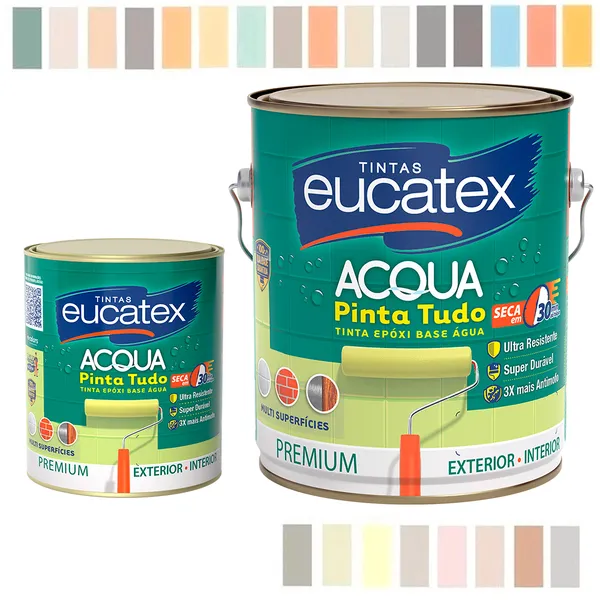 Tinta Epóxi Azulejo Pisos Cozinha Banheiro Pinta Tudo Colorida Base Água Eucatex