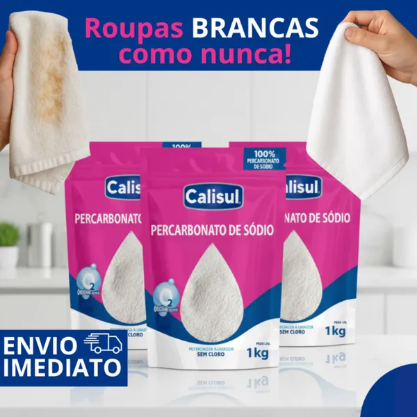 Percarbonato Sódio 3kg Tira Mancha Roupa CaliSul 100% Puro