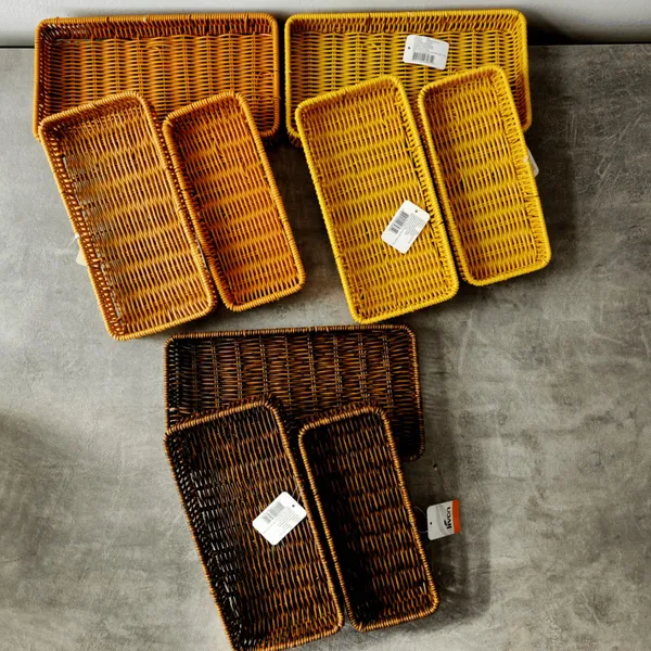 Conjunto 3 Bandejas Decorativas Tipo Vime Ideal para Servir Café da Manhã e Organizar Mesas Gourmet