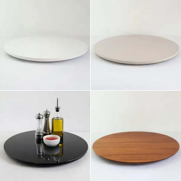 Centro de Mesa Prato Giratório Vários Tamanhos e Cores - Opção Com e Sem Vidro - Trio Móveis