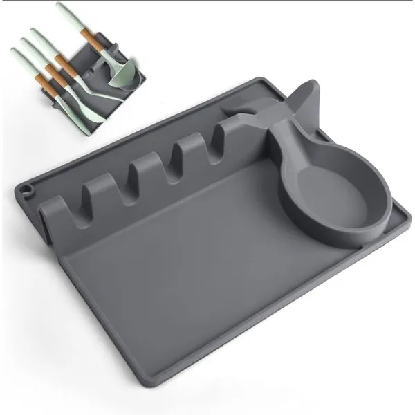 Descanso Suporte De Silicone Para Utensílios Antiderrapante Para Cozinha Tapete De Colher 20,3x26