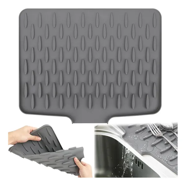 Tapete Escorredor De Louça Com Dreno Antiderrapante Silicone
