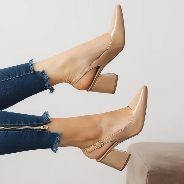 Mule slinkback salto alto 8 centímetros várias cores