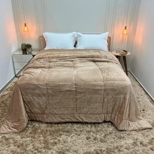 Coberdrom Cobertor Casal Sherpa 600 Fios Colorida 2,20 x 1,80 Lã de Pele de Carneiro