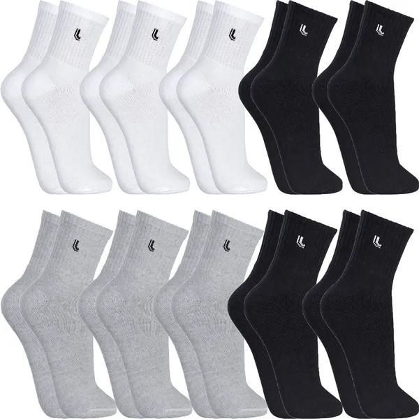 Kit 10 Pares Meias Lupo Original Cano Médio Alto Algodão Masculina Feminina Meia Atoalhada Grossa Pacote Sport Esportiva