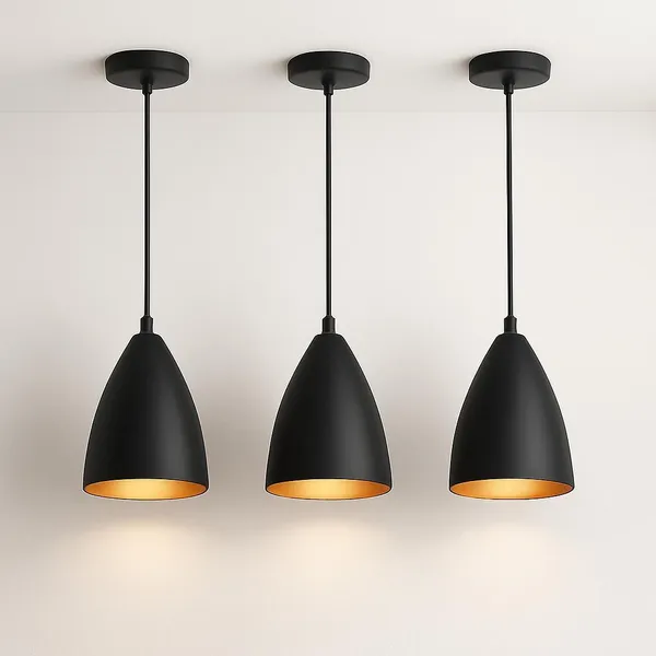 3 Unidades Luminaria Modernas Pendentes Sala Jantar De Teto Preta