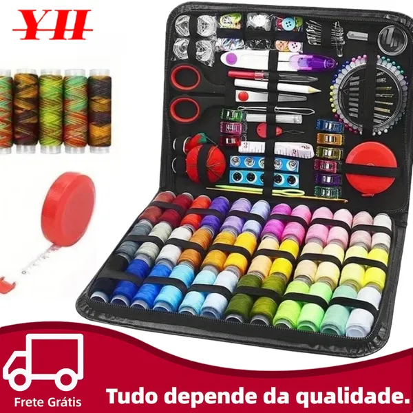 128/229pçs Kit De Costura Portátil Para Viagem Em Casa Ferramentas Profissional De Emergência