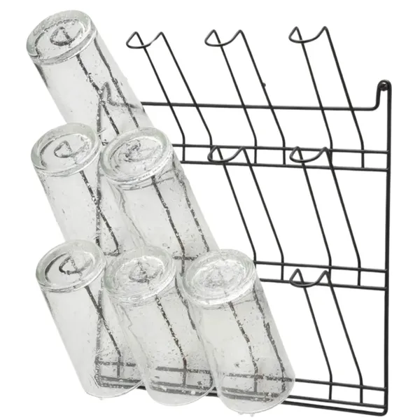 Porta Copos De Parede 12 Copos Bar Lanchonete Restaurante Preto Black Arthi