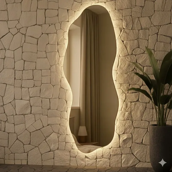 Espelho Grande Corpo Inteiro​ Com led Espelho Para Sala Quarto Espelho Organico