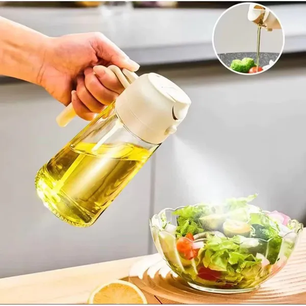 Spray Borrifador Dosador 2 em 1 Azeite Vinagre Oléo Vidro Modelo Galheteiro Cozinha 470ML feng.s