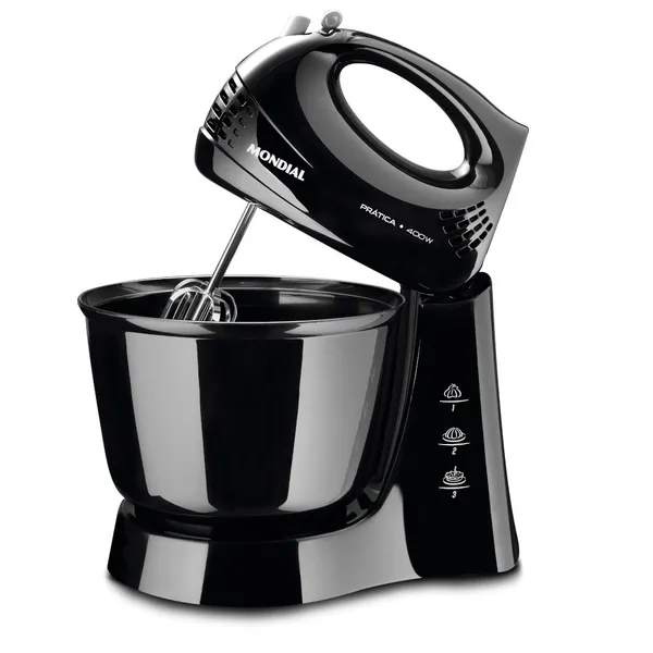 Batedeira 400 watts 3 velocidades preta Prática - B-44-B - Mondial