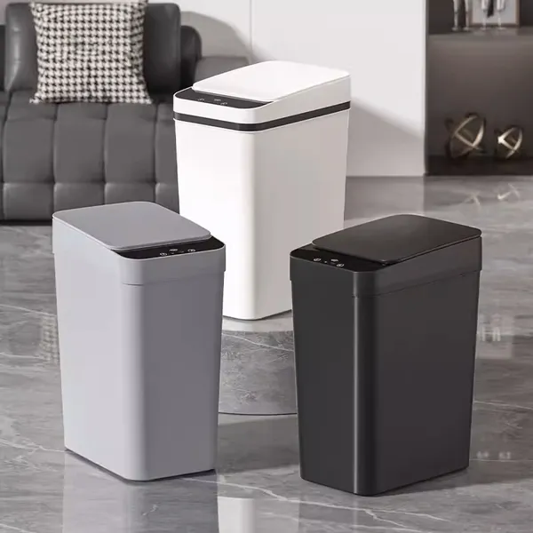 Lixeira com Sensor Automático Inteligente Abre Fácil em Toque Cesto Lixo Casa Quarto Banheiro Cozinha Escritório