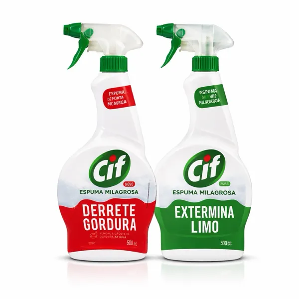 🧽✨ Kit Cif Espuma Milagrosa – Derrete Gordura + Extermina Limo (2 Unidades – 500ml)