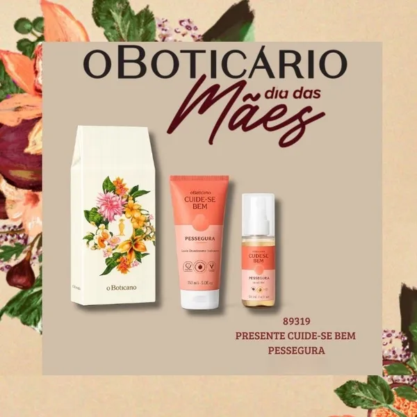 Pessegura de O Boticário - Kit hidratante 100ml e body splash 60ml