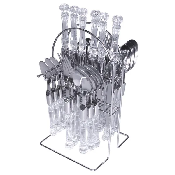 Jogo de Talheres 24 peças - Cabo Transparente/Cristal - Pero