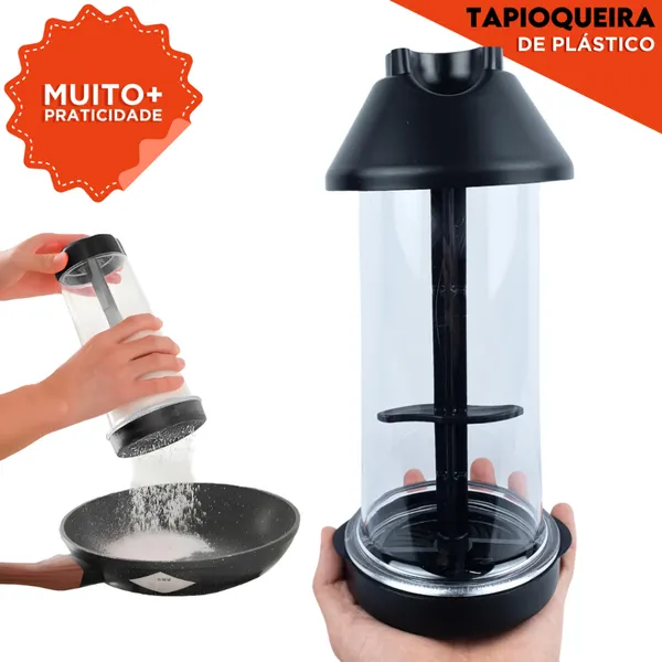 Tapioqueira Prática  2 em 1 Peneira + Armazenador de Tapioca Sem Sujeira na Cozinha - SHEFA
