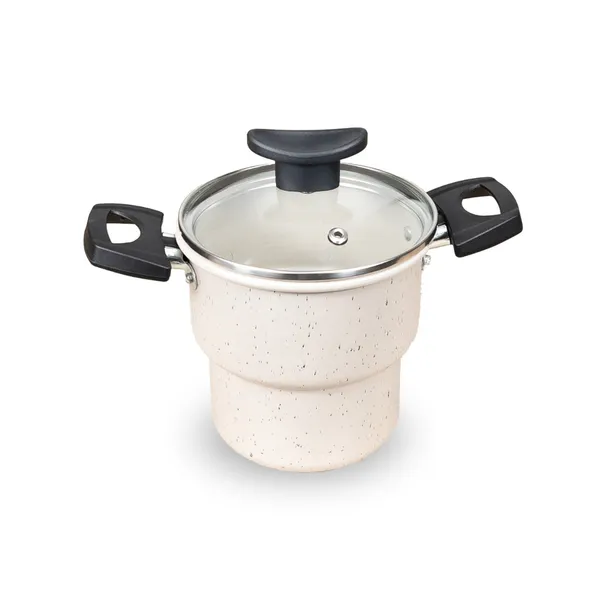 Cuscuzeiro Teflon Antiaderente Tampa de Vidro 14cm