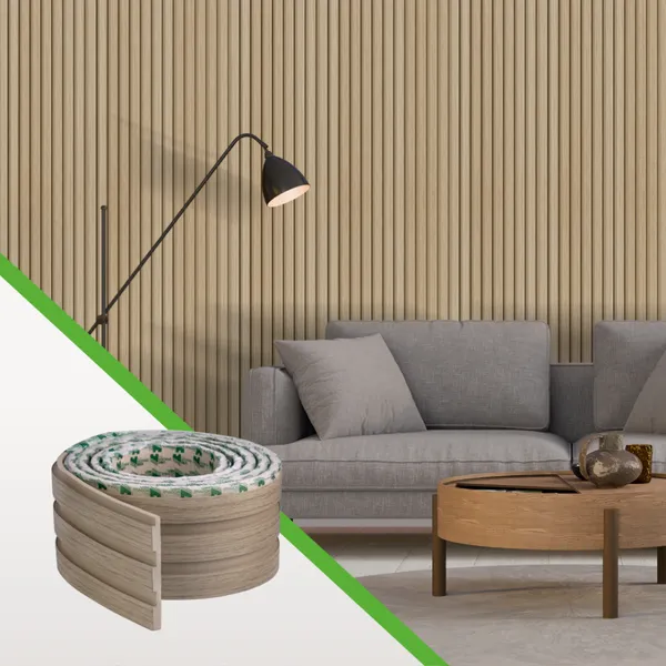 Painel Ripado Laminado Autocolante Madeira EVA Cor Carvalho - Linha Madeto | Meu Rodapé | Envio FULL