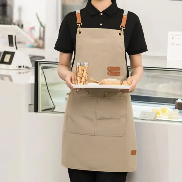 Avental Com Bolso Algodão Lona Cozinha Casa Unissex Impermeável