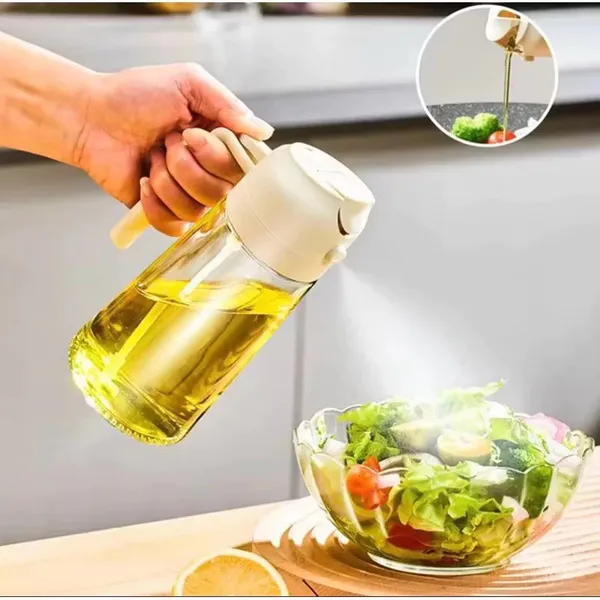 Spray Borrifador Dosador 2 em 1 Azeite Vinagre Oléo Vidro Modelo Galheteiro Cozinha 470ML feng.s